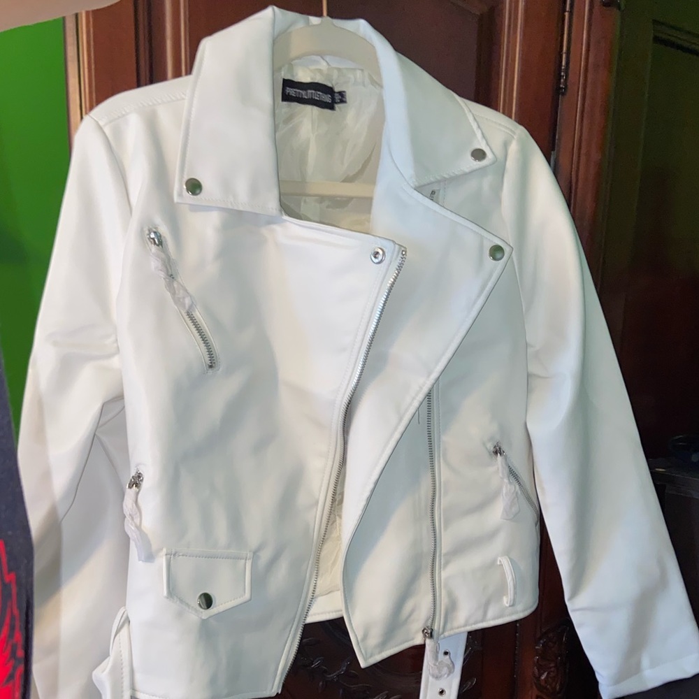 White pleather jacket!!!!